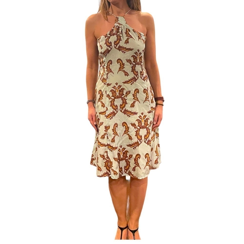 TOCCA Silk Scroll Leaf Dress